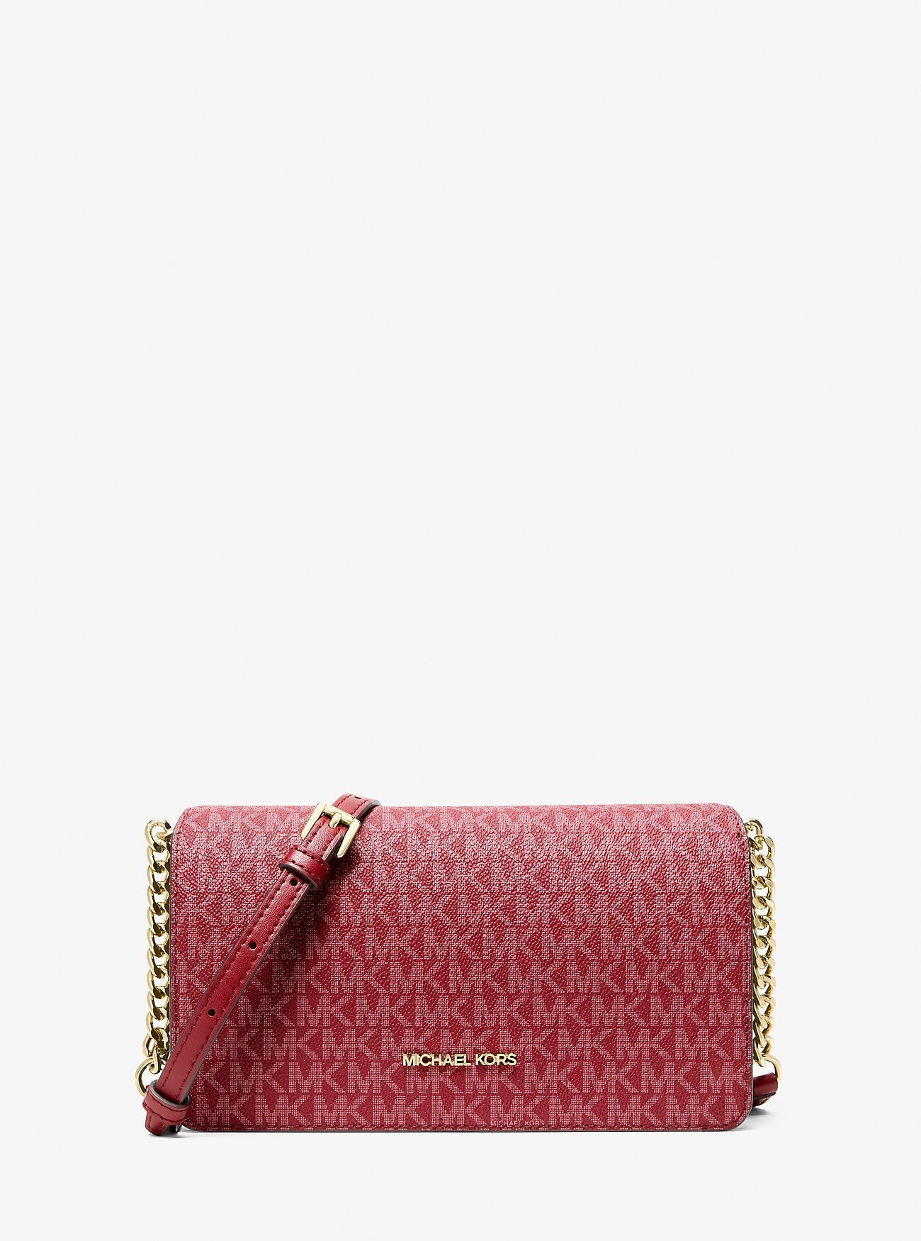 Michael Kors Jet Set Medium Signature Logo Crossbody Bag Cherry