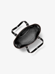 Michael Kors Jet Set Extra-Small Patent Logo Debossed Convertible Tote Bag Black