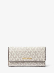 Michael Kors Jet Set Large Logo Trifold Wallet Vanilla