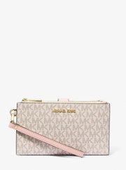 Michael Kors Jet Set Travel Signature Logo Smartphone Wallet Pwd Blsh Mlt