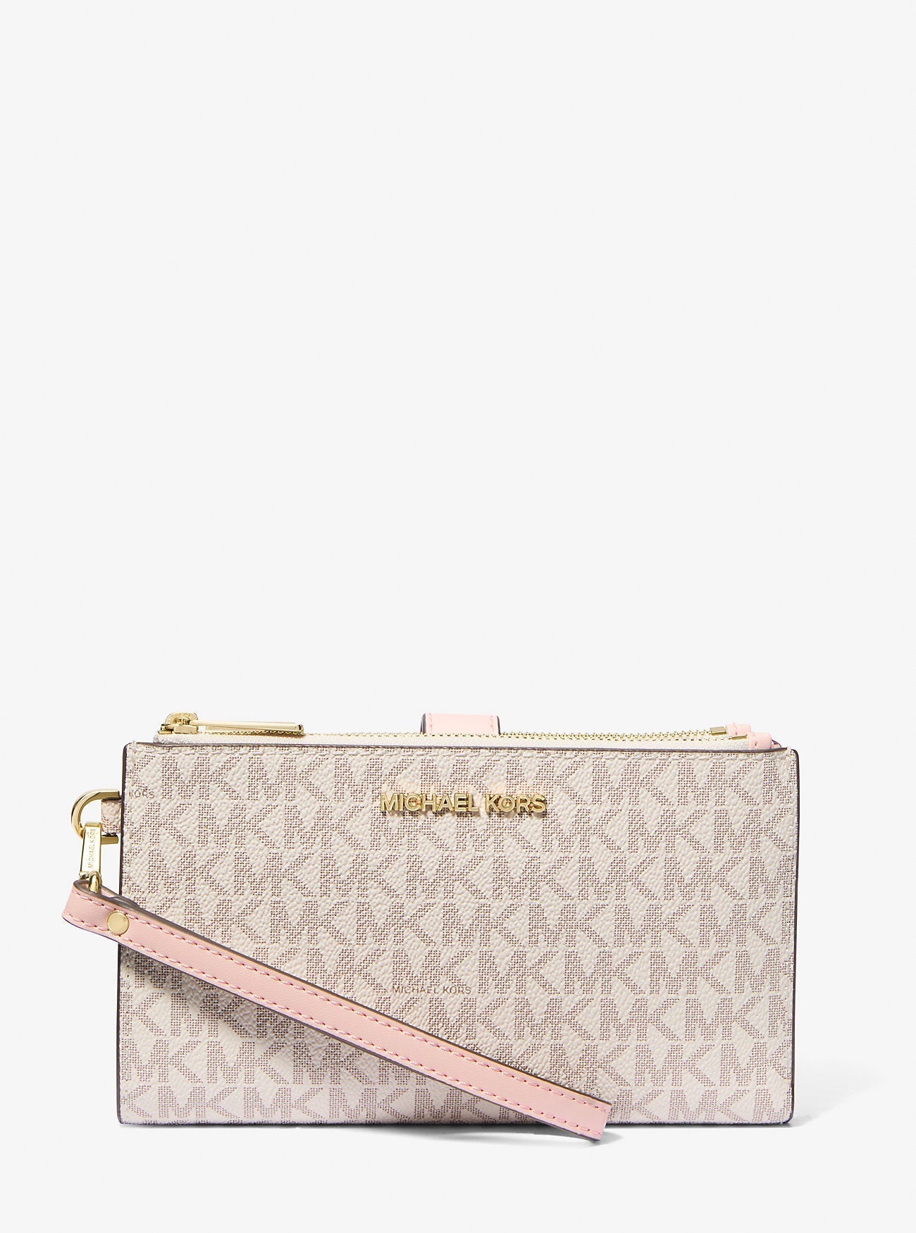 Michael Kors Jet Set Travel Signature Logo Smartphone Wallet Pwd Blsh Mlt