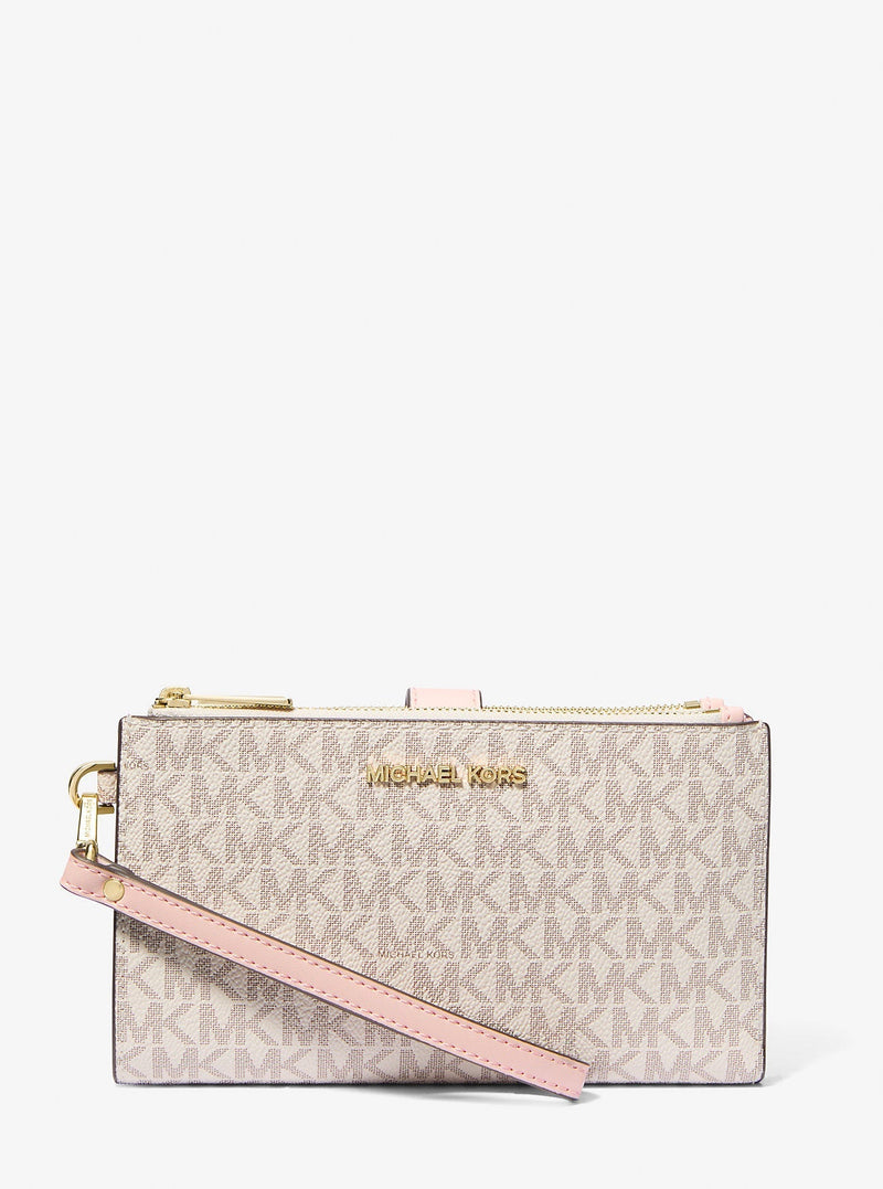 Michael Kors Jet Set Travel Signature Logo Smartphone Wallet Pwd Blsh Mlt
