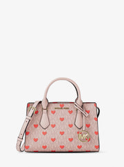 Michael Kors Sheila Small Embellished Signature Logo Satchel Powder Blush