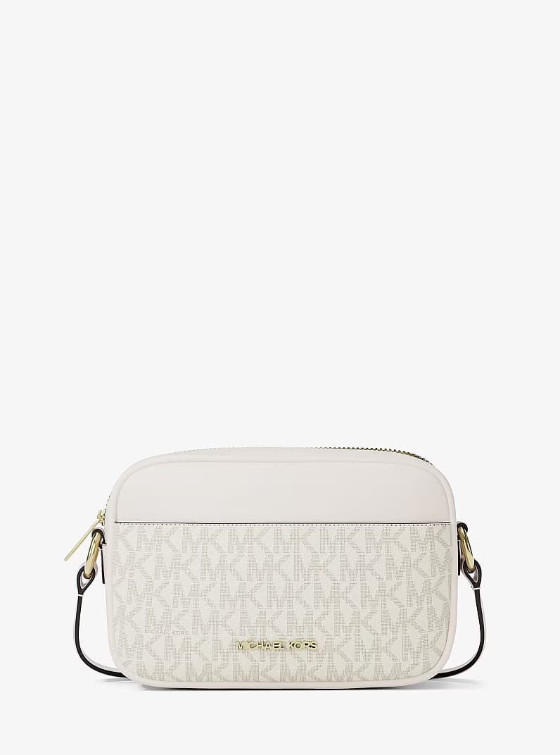 Michael Kors Jet Set Small Signature Logo Camera Crossbody Bag Lt Crm Multi