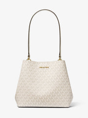 Michael Kors Pratt Medium Signature Logo Shoulder Bag Lt Crm Multi