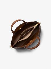 Michael Kors Carson Small Signature Logo Satchel Brown