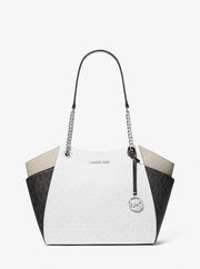 Michael Kors Jet Set Large Color-Block Signature Logo Shoulder Bag Opwht Multi