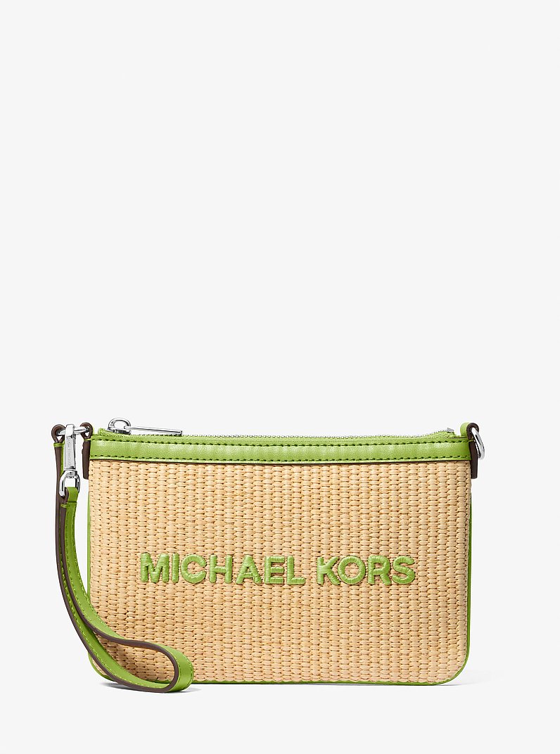 Michael Kors Jet Set Travel Small Woven Wristlet Lime
