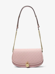 Michael Kors Mila Medium Signature Logo Messenger Bag Powder Blush