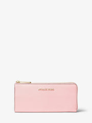 Michael Kors Jet Set Travel Large Saffiano Leather Quarter-Zip Wallet Powder Blush