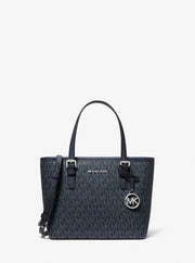 Michael Kors Jet Set Travel Extra-Small Logo Top-Zip Tote Bag Navy