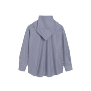 Blue Cotton Long Sleeves Striped Bandana Blouse