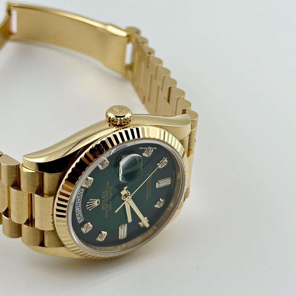 Rolex | Day-Date | 128238 | Steel | 36 mm | Gold/Steel | Green | Automatic