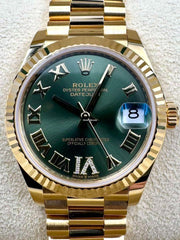 Rolex | Datejust | 278278 | Yellow gold | 31 x 37 mm | Yellow gold | Green | Automatic