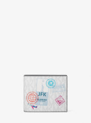 Michael Kors Cooper Embellished Signature Logo Billfold Wallet Bright Wht