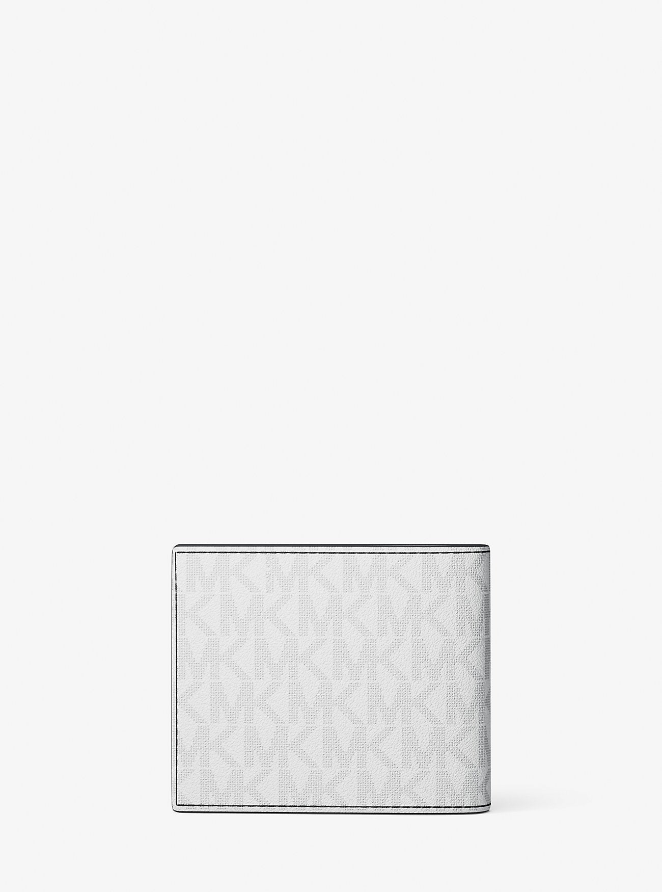 Michael Kors Cooper Embellished Signature Logo Billfold Wallet Bright Wht
