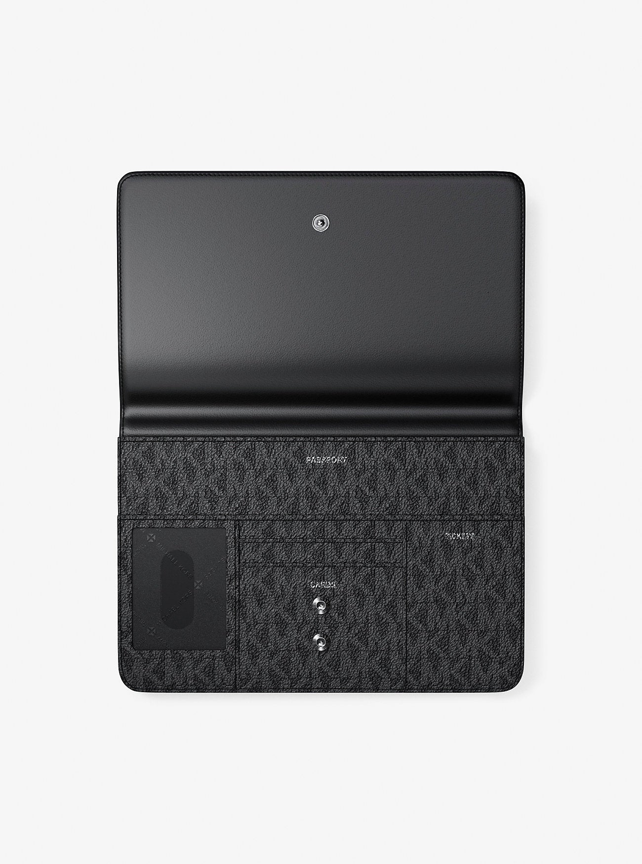 Michael Kors Cooper Large Embellished Signature Logo Wallet Black