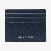 Michael Kors Cooper Pebbled Leather Tall Card Case Navy