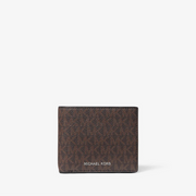 Michael Kors Cooper Logo Billfold Wallet With Passcase Brown-Black