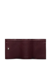 snap triangle leather wallet