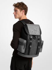 Michael Kors Cooper Signature Logo and Nylon Backpack Gunmetal