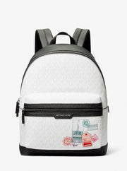 Michael Kors Embellished Medium Cooper Signature Logo Backpack Bright Wht