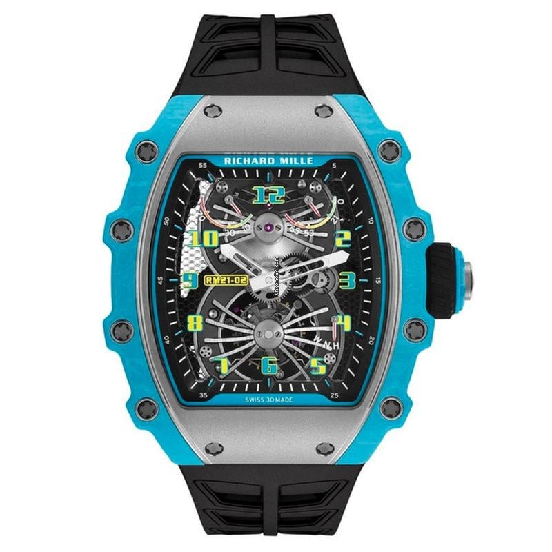 Richard Mille Tourbillon Aerodyne Blue Caribbean Quartz Limited 50 RM21-02 Ti FQ