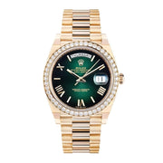 Rolex | Day-Date | 228348RBR | Yellow gold | 40 mm | Yellow gold | Green | Automatic