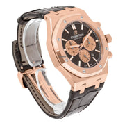 Audemars Piguet Royal Oak Chronograph26331 OR.OO.D821 CR.01 Chocolate Dial Brown Leather Rose Gold Watch