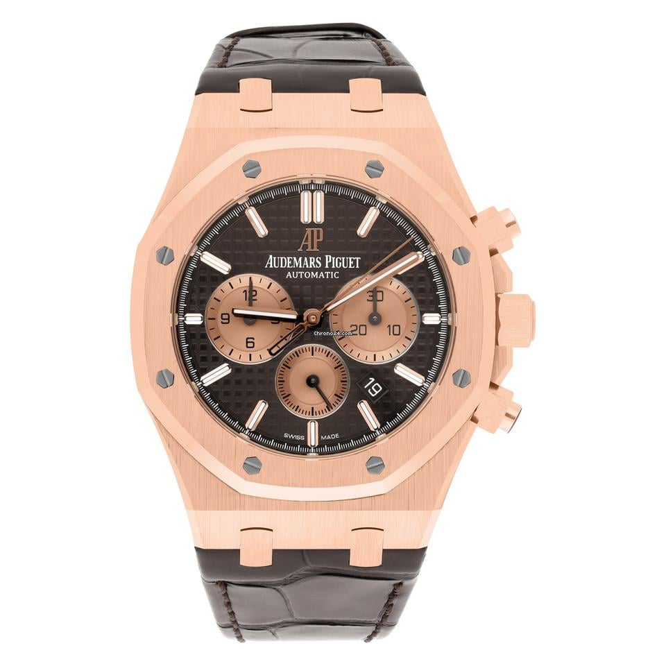 Audemars Piguet Royal Oak Chronograph26331 OR.OO.D821 CR.01 Chocolate Dial Brown Leather Rose Gold Watch