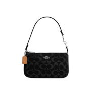 Coach Nolita 19 In Signature Denim Silver Black
