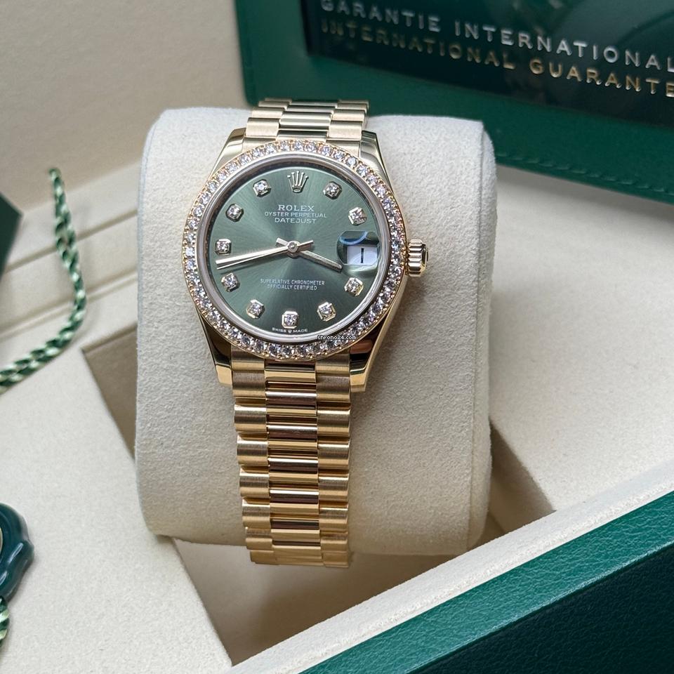 Rolex | Datejust | 278288RBR | Yellow gold | 31 mm | Yellow gold | Green | Automatic