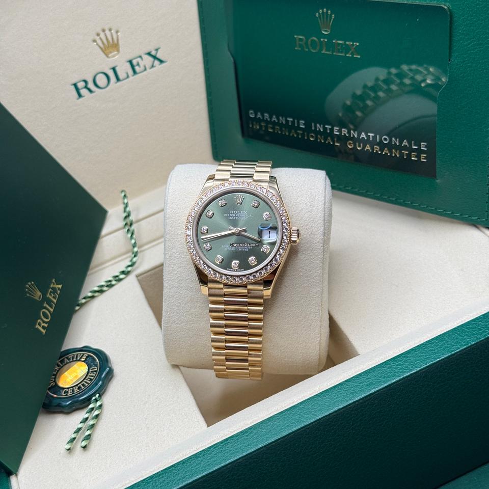 Rolex | Datejust | 278288RBR | Yellow gold | 31 mm | Yellow gold | Green | Automatic