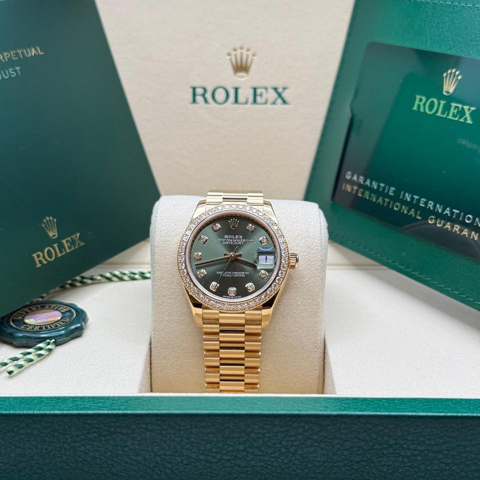 Rolex | Datejust | 278288RBR | Yellow gold | 31 mm | Yellow gold | Green | Automatic