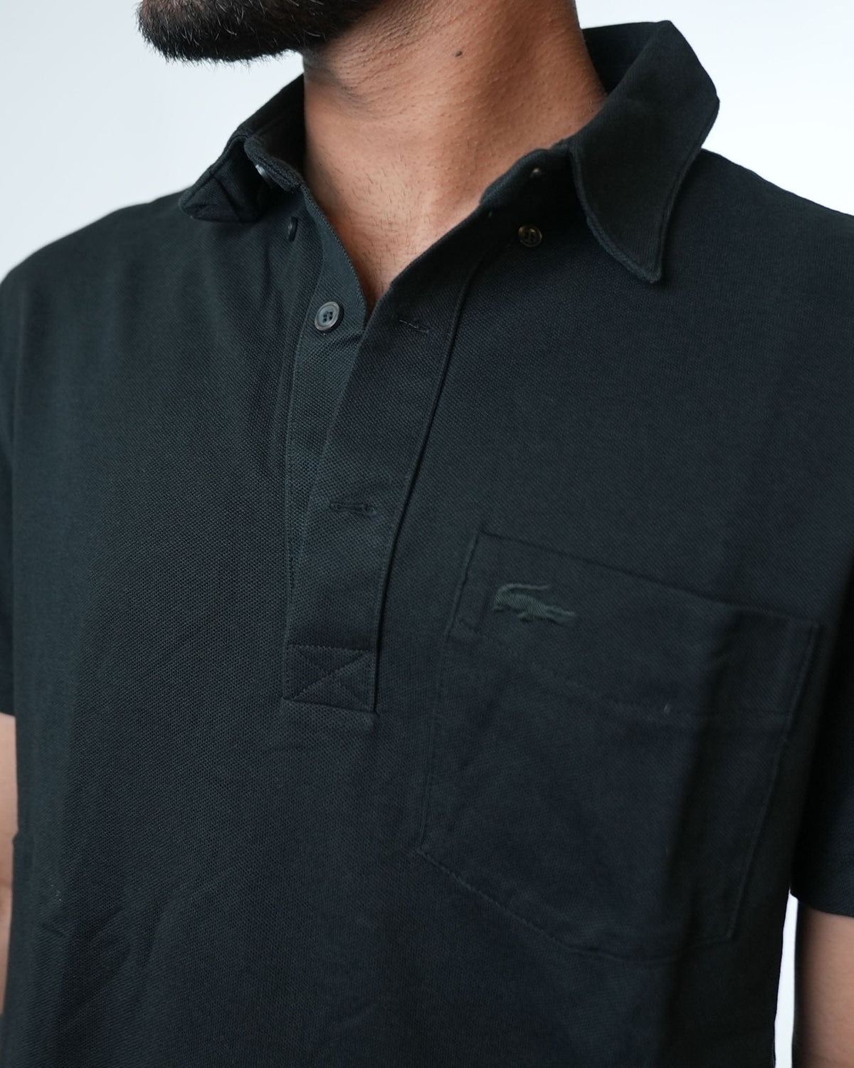 Lacoste Black Pocket Polo T-Shirt (M)