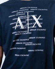 Armani Exchange Multiple Logo Navy Blue T-Shirt (XL)
