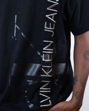 Calvin Klein Logo Embroidered Black T-Shirt (L)
