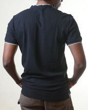 Emporio Armani Black Henleyneck T-Shirt (L)