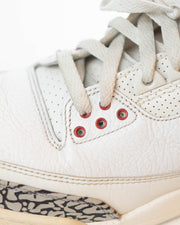 Nike Air Jordan 3 Retro Summit White/Fire Red -Black-Cement Grey (UK 9)