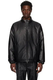 Yeezy by Kanye Black Stand Collar Faux Leather Jacket JC-05