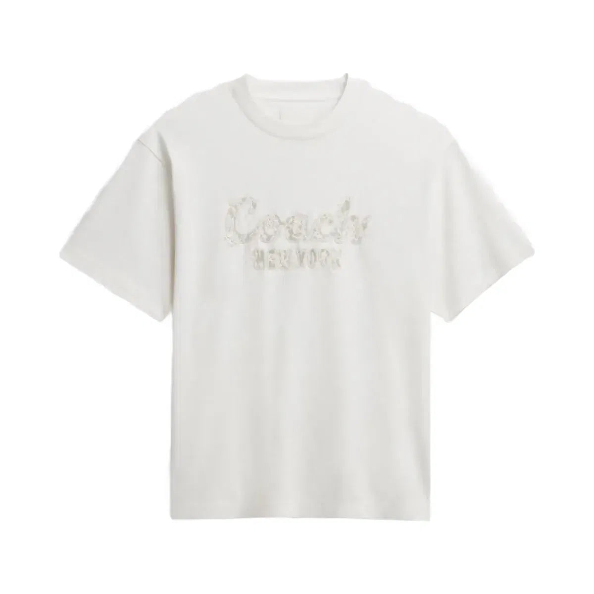 Coach Cursive Coach Embroidered T-Shirt In Organic Cotton White