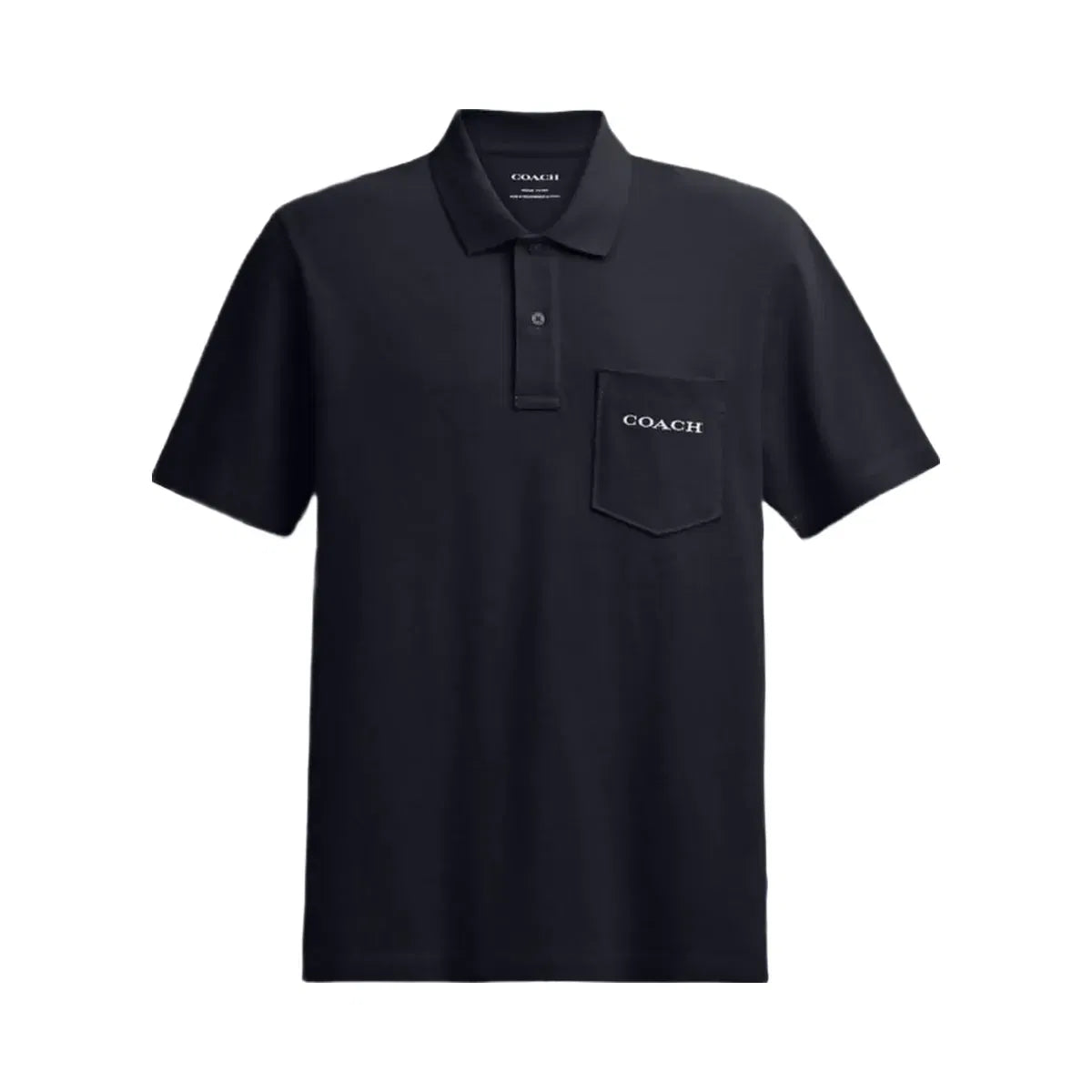 Coach Pocket Polo In Organic Cotton Navy