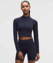 Lululemon Wunder Train Cropped Long-Sleeve Half Zip