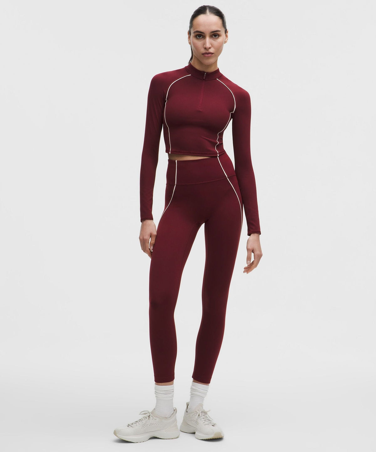 Lululemon Wunder Train Cropped Long-Sleeve Half Zip