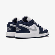 JORDAN AIR JORDAN LOW 1 LOW (GS) { WHITE/WOLF GREY-MIDNIGHT NAVY