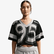 NIKE SPORTSWEAR OVERSIZED CROPPED JERSEY { BLACK LIGHT SMOKE