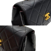 JAH229 - CHANEL Vintage Black Lambskin Quilted Flap Handbag