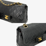 RG608 - CHANEL Vintage Black Lambskin 23cm Classic Flap Bag