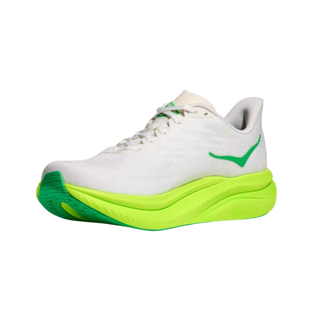 Hoka Mach 6 White/Neon Lime