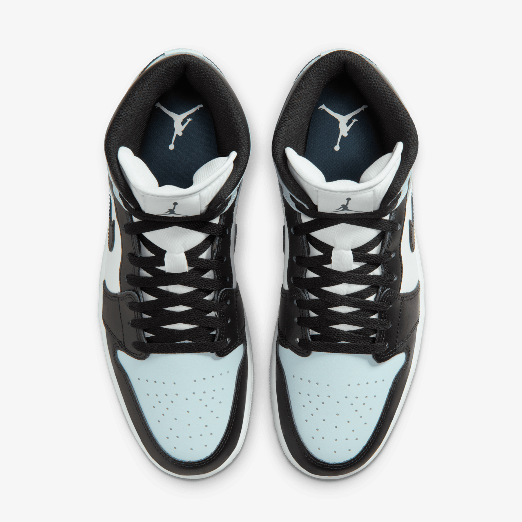JORDAN AIR JORDAN 1 MID { BLACK/SQUADRON BLUE-AURA-WHITE